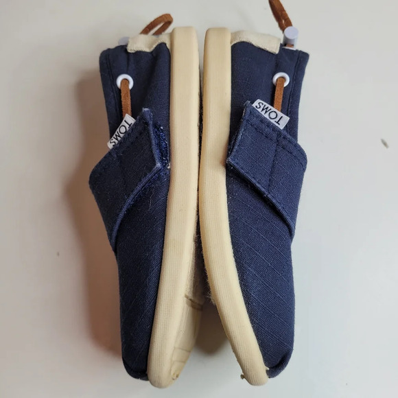 Toms Navy Blue Tiny Alpargata Slip On Shoes Size Girl's 9 Toddler - Picture 8 of 10